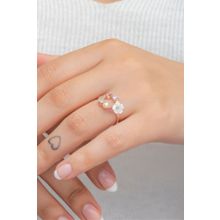 Nereze NRZ998510 925 Ayar Gümüş Ayarlanabilir Manolya Çiçeği Model Bahar Çiçeği Yüzük