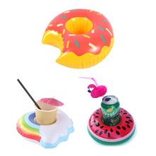 Netavantaj Donut Karpuz Gökkuşağı 3Lü Set Şişme Havuz Deniz Bardak Tutucu Float Bar Seti