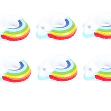 Netavantaj Gökkuşağı Desenli Şişme Havuz Deniz Bardak Tutucu Float Bar 6lı Set