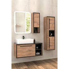 Netdeko Energy 90 cm Beyaz Lavabolu Banyo Dolabı Takımı ve Boy Dolabı