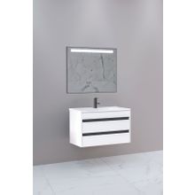 Netdeko Levante 85 cm Beyaz Lavabolu Banyo Dolabı Dahil