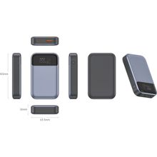 Nettech NT-PW36 PD 30W + 33W 15W 10000 mAh Gri Taşınabilir Powerbank
