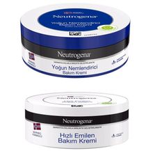 Neutrogena Hızlı Emilen 200 ml Bakım Kremi + Yoğun Nemlendirici 200 ml Bakım Kremi