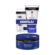 Neutrogena Norveç Formülü 300 ml Besleyici Krem + Parfümlü 75 ml El Kremi + Dudak Nemlendiricisi