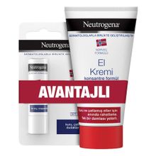 Neutrogena Spf20 Koruyucu Dudak Kremi Parfümlü 75 ml + Norveç Formülü El Kremi