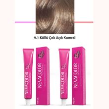 Neva Color 9.1 Küllü Çok Açık Kumral 2 Adet 50 GR Tüp Saç Boyası