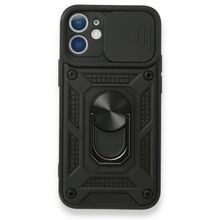 Nevarium iPhone 12 Mini Pars Lens Yüzüklü Standlı Silikon Kılıf
