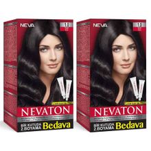 Nevaton 1.0 Siyah Kalıcı 2 Kutu Krem Saç Boyası