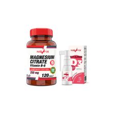 Nevfix Magnesium Citrate Vitamin B6 120 Tablet + Nevfix Vitamin D3 400 IU 20 ml Sprey