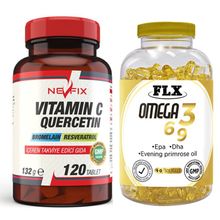 Nevfix Vitamin C Quercetin 120 Tablet + Flx Omega 3-6-9 90 Tablet Balık Yağı