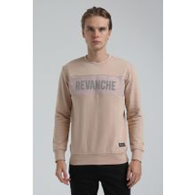 New World 22FWM60117 Bisiklet Yaka Bej Erkek Sweatshirt