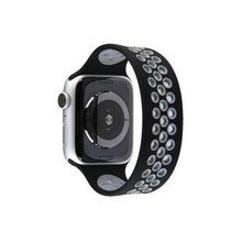 Newface Apple Watch 42 mm Siyah Gri Ayarlı Delikli Silikon Kordon