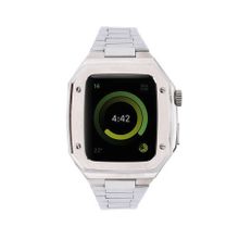 Newface Apple Watch 45 mm Gümüş Metal Petek Kasalı Kordon