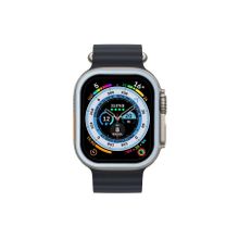 Newface Apple Watch Ultra 49 mm Mavi Alüminyum Kasa Cam Ekran Koruyucu