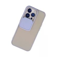 Newface iPhone 13 Pro Palm Buzlu Kamera Sürgülü Silikon Lila Cep Telefonu Kılıfı