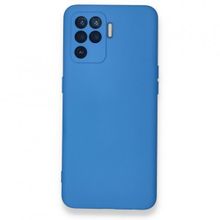Newface Oppo Reno 5 Lite Nano İçi Kadife Silikon Mavi Cep Telefonu Kılıfı