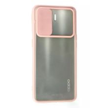 Newface Oppo Reno 5 Lite Palm Buzlu Kamera Sürgülü Silikon - Pembe Kılıf