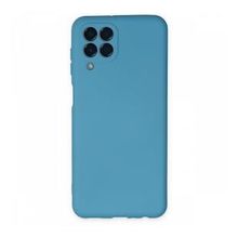 Newface Samsung Galaxy M33 Nano İçi Kadife Silikon Mavi Cep Telefonu Kılıfı
