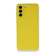 Newface Samsung Galaxy S21 Plus Nano İçi Kadife Silikon Sarı Cep Telefonu Kılıfı