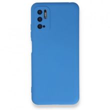 Newface Xiaomi Redmi Note 10 5G Nano İçi Kadife Silikon Mavi Cep Telefonu Kılıfı