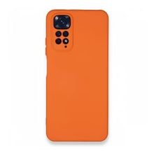 Newface Xiaomi Redmi Note 11 Nano İçi Kadife Silikon Turuncu Cep Telefonu Kılıfı
