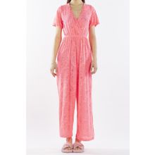 Nicoletta NIC1006_R16 Pembe Neon Dantelli Kadın Pareo Tulum Plaj Elbisesi