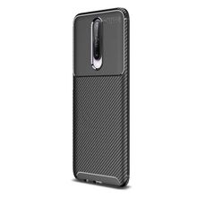Nihcase Xiaomi Redmi K30 Negro Karbon Desenli Kahverengi Silikon Cep Telefonu Kılıf