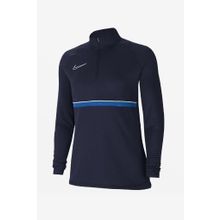 Nike CV2653-453 Kadın Dri-Fit Academy Kadın Mavi Futbol Uzun Kollu Tişört