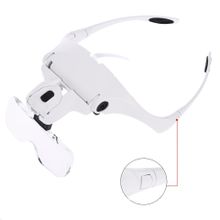 Nikula 1.0x - 3.5x Zoom Üstün Kalite 5 Lensli 2 Led Işıklı Ayarlanabilir Gözlük Tipi Büyüteç