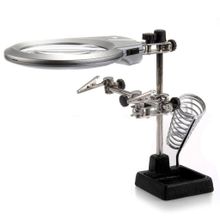 Nikula MG16129-B 130 mm 2.5 x 5 x Mercek Masa Üstü Ledli Mini Büyüteç Havya Stand PCB Tutucu