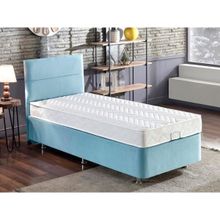Niron Cozy 120x200 cm Mavi Tek Kişilik Baza Başlık Yatak Seti