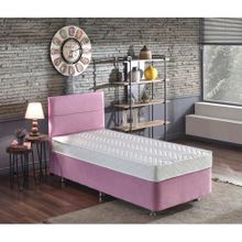 Niron Pinky 100x200 cm Pembe Tek Kişilik Baza Başlık Yatak Seti