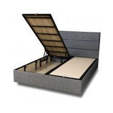 Niron Silver Baza ve Başlık Seti 160x200 cm Çift Kişilik Kaydırmaz Kumaşlı Gri Keten Baza ve Başlığı