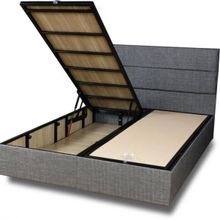 Niron Silver Baza ve Başlık Seti 180x200 cm Çift Kişilik Kaydırmaz Kumaşlı Gri Keten Baza ve Başlığı