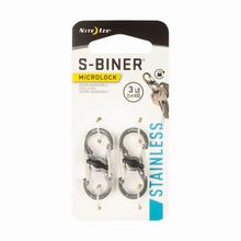 Nite Ize S-Biner Microlock Çelik Karabina 2Li Paket Gri