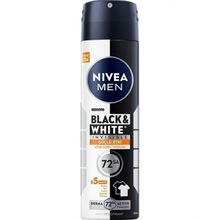 Nivea 150 ml Men Black&White Invisible Güçlü Etki Erkek Sprey Deodorant