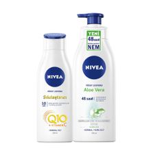 Nivea 250 ml Q10 Sıkılaştırıcı Vücut Losyonu+400 ml Aloe Vera Pump Losyon Set