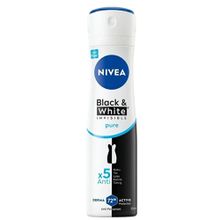Nivea 72H Black & White Invisible Pure Anti-Perspirant Koruma 150 ml Kadın Sprey Deodorant