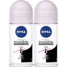 Nivea Black White Clear 2x50 ml Kadın Roll-On