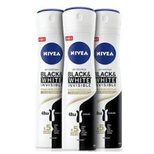 Nivea Black & White Invisible Antiperspirant Leke Yapmayan 3x150 ml Kadın Sprey Deodorant