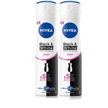Nivea Black & White Invisible Clear Antiperspirant Leke Yapmayan Kadın Sprey Deodorant 150 ml x 2