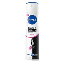 Nivea Black & White Invisible Clear Antiperspirant Leke Yapmayan Kadın Sprey Deodorant 150 ml x 3