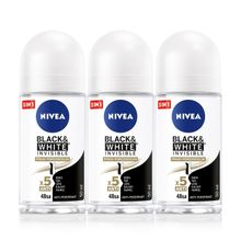 Nivea Black White Invisible Ipeksi Pürüzsüzlük 3x50 ML Kadın Roll-On