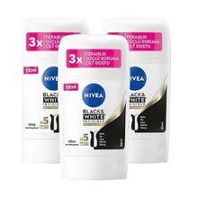 Nivea Black White Invisible İpeksi Pürüzsüzlük 3x50 ml Kadın Stick Deodorant