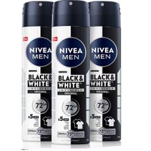 Nivea Black & White Invisible Original Antiperspirant Leke Yapmayan 3x150 ml Erkek Sprey Deodorant