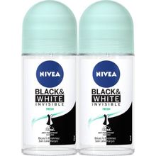 Nivea Black White Invisible Pure 2x50 ml Kadın Roll-On