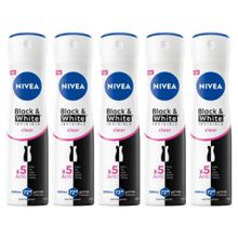 Nivea Black&White Invisible Clear 5x150 ml Kadın Sprey Deodorant