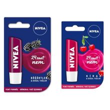 Nivea Böğürtlen 3x4.8 gr Dudak Bakım Kremi ve Kiraz 4.8 gr Dudak Bakım Kremi