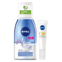 Nivea Çift Etkili Göz Makyaj Temizleyici 125 ml ve 15 ml Q10 Kırışıklık Karşıtı Göz Bakım Kremi
