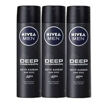 Nivea Deep Dimension 3x150 ml Erkek Deodorant